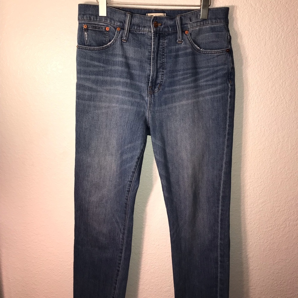 MADEWELL “The Perfect Vintage Jean” sz 32 Factory Whiskering Medium Wash